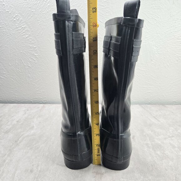 Sperry Rain Boots Black Rubber Fleece Lined Outdoor Equestrian Midcalf Size 7 - Picture 4 of 12